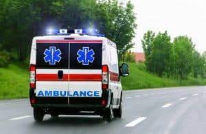 Car and Ambulance Collide