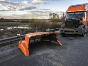 truck with its front end off