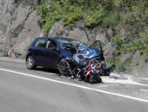 car and motorcycle collision